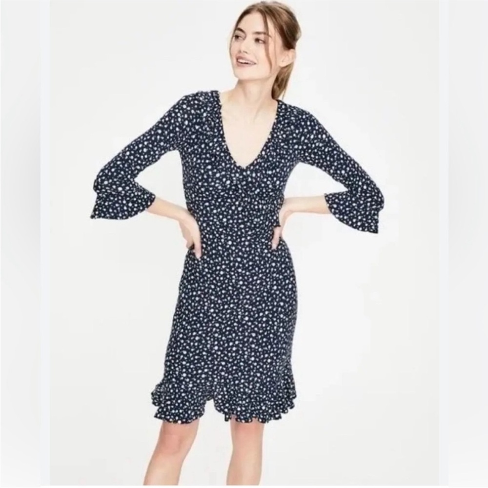 BODEN Michaela Ruffle Wrap Dress in Daisy Print J0153 size 6
